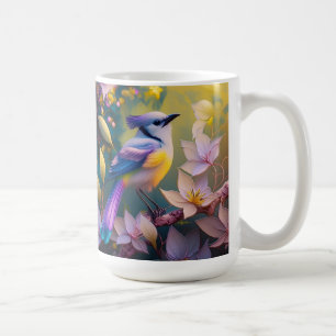 Mug Oiseau à poitrine jaune violet