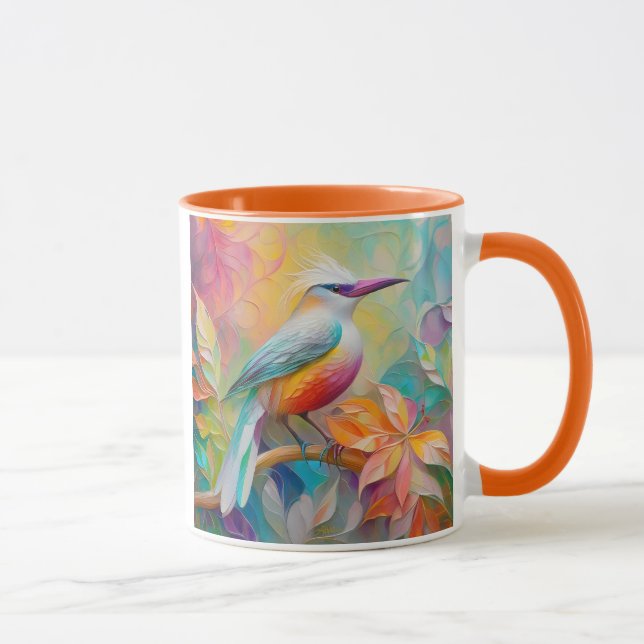 Mug Oiseau à poitrine rouge à bec rose (Droite)