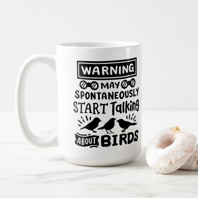 Mug Oiseau amusant observateur d'oiseaux avertisseur (Avec donut)