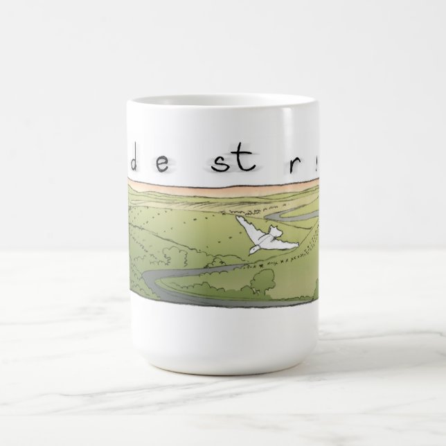 Mug Oiseau au-dessus de paysage (Centre)