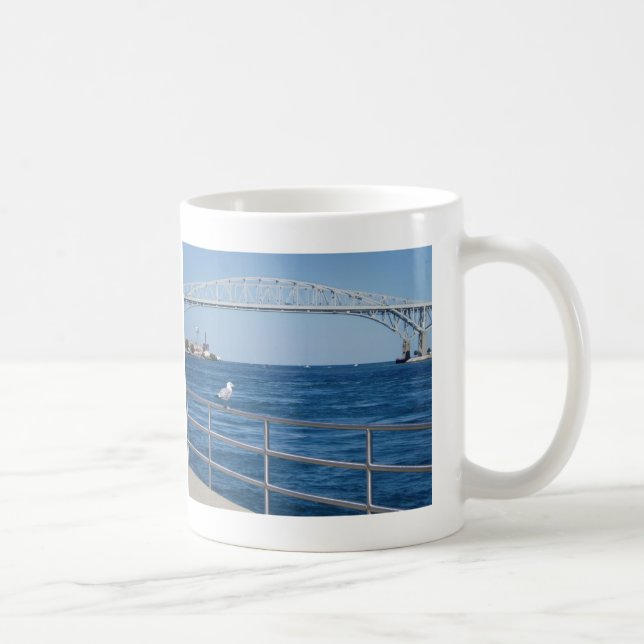 Mug Oiseau au pont en eau bleue (Droite)