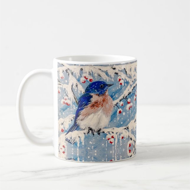 Mug Oiseau bleu d'hiver (Gauche)