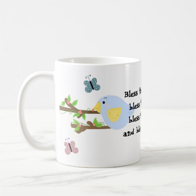 Mug Oiseau bleu et papillons (Gauche)