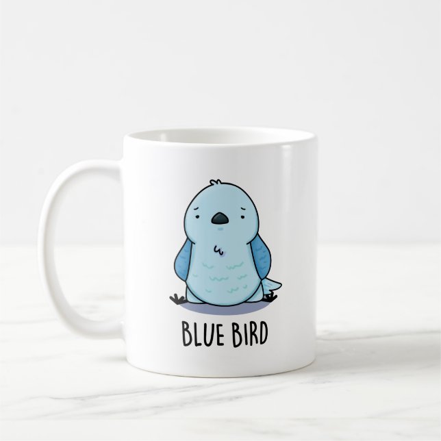 Mug Oiseau Bleu Jeu de Mots Drôle sur les Animaux  (Gauche)