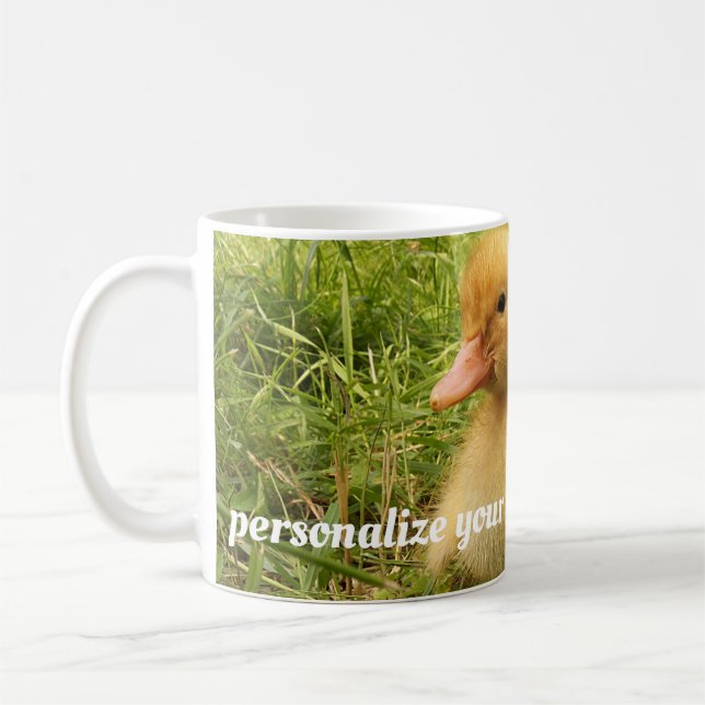 Mug oiseau, canard, canard, jaune, nature, mignonette, (Gauche)
