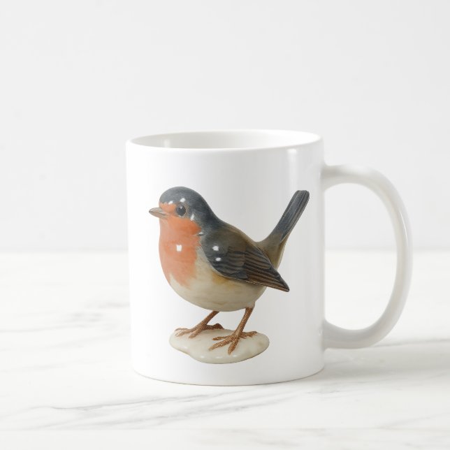 Mug Oiseau col rouge 3D (Droite)
