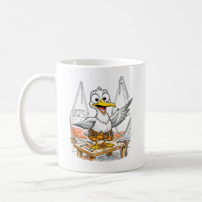 Mug Oiseau Comique Ouvrier de Chantier Naval (Gauche)