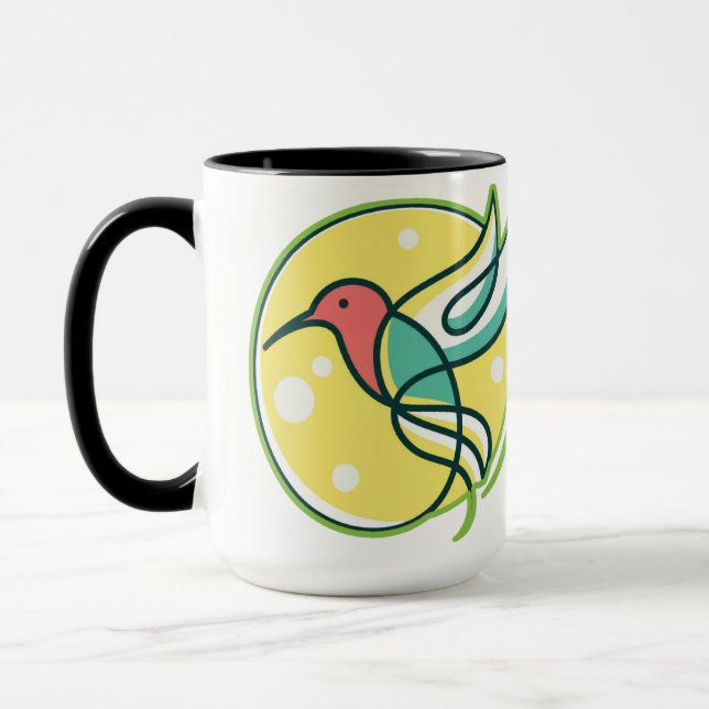 Mug Oiseau d'art en ligne moderne (Gauche)