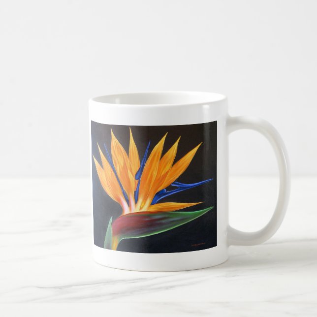 Mug Oiseau de la peinture tropicale de fleur de (Droite)