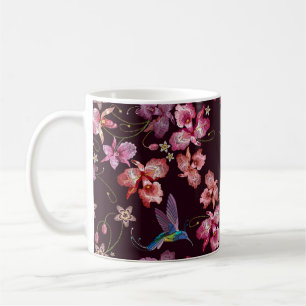 Mug Oiseau de mer et orchidée fleurs tropicales exoti