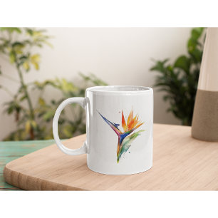 Mug Oiseau de paradis fleur exotique clair aquarelle