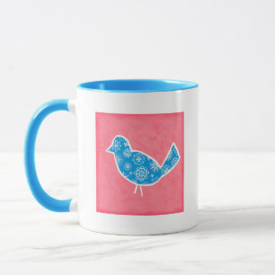 Mug Oiseau décoratif avec des motifs sur l'arrière -