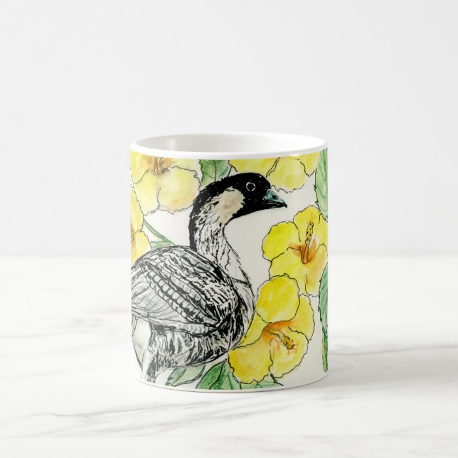 Mug Oiseau d'État d'Hawaii et fleurs (Centre)