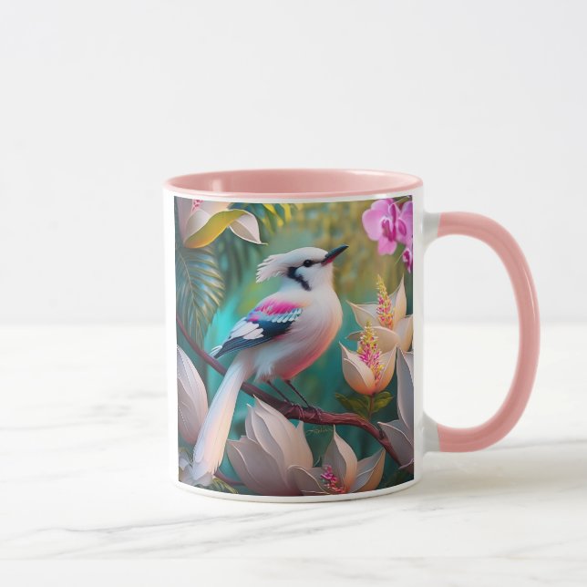 Mug Oiseau d'Imaginaire tacheté blanc crêpé (Droite)