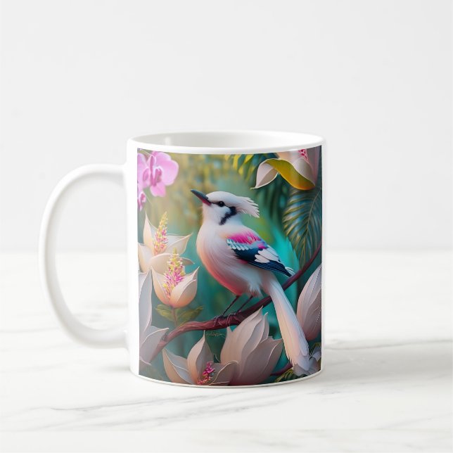 Mug Oiseau d'Imaginaire tacheté blanc crêpé (Gauche)