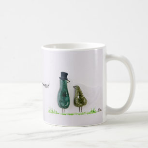 Mug Oiseau dit 'tweet' mariage couple en céramique ver