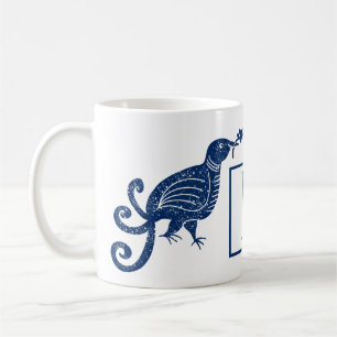 Mug Oiseau du monogramme bleu paradisiaque