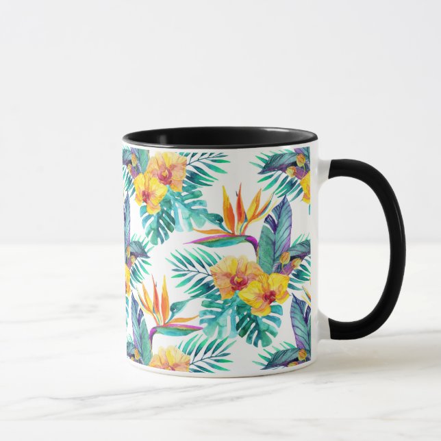 Mug Oiseau du paradis et du motif d'orchidée (Droite)