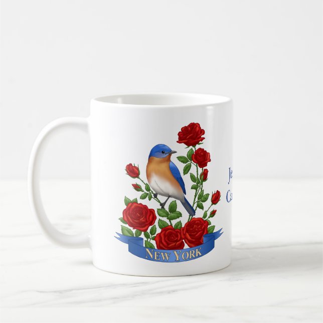 Mug Oiseau et fleurs de l'État de New York (Gauche)