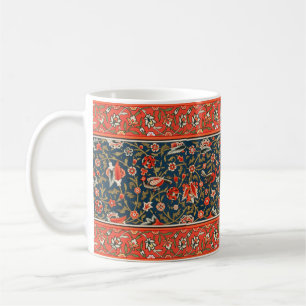 Mug Oiseau et fleurs Perse Motif bleu rouge