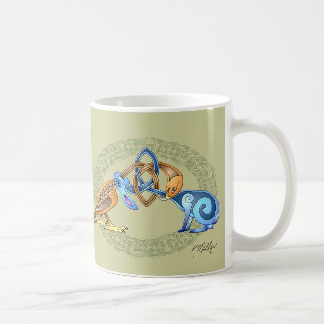 Mug Oiseau et lapin celtiques avec cadre (Droite)