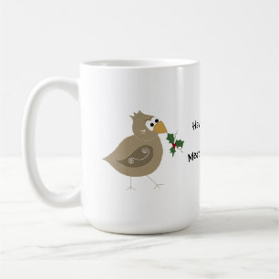 Mug Oiseau fantaisiste avec un brin de houx