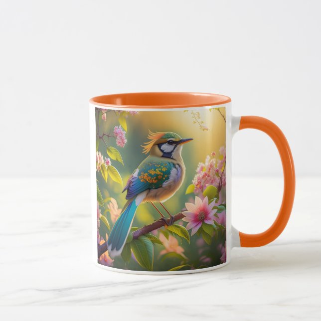 Mug Oiseau fantastique à tête verte et ailes de sarcel (Droite)