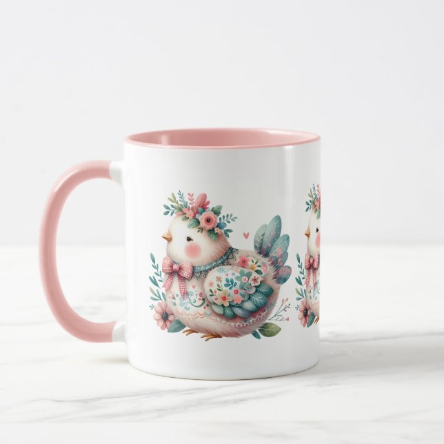 Mug Oiseau folklorique floral au charme Pastel Boho (Gauche)