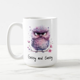 Mug Oiseau gris et pourpre sassy