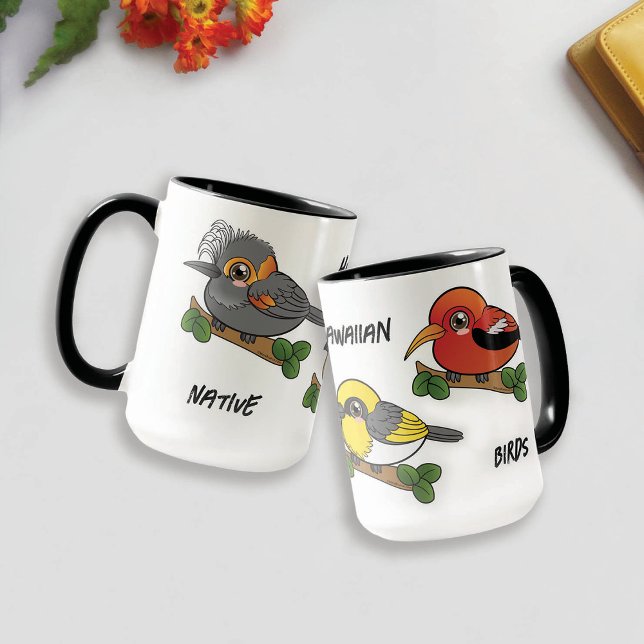 Mug Oiseau hawaïen autochtone (Native Hawaiian Birds mug by Mara Branco)