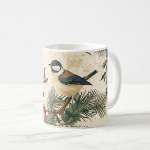 Mug Oiseau Héritage Holly Noël Crème Bois