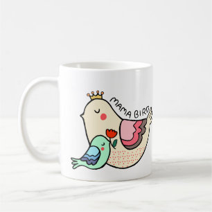 Mug Oiseau maman, cadeau de jour pour les mères, art 