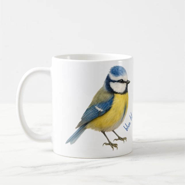 Mug Oiseau Mésange Bleue Cadeau Amateur de Nature (Gauche)