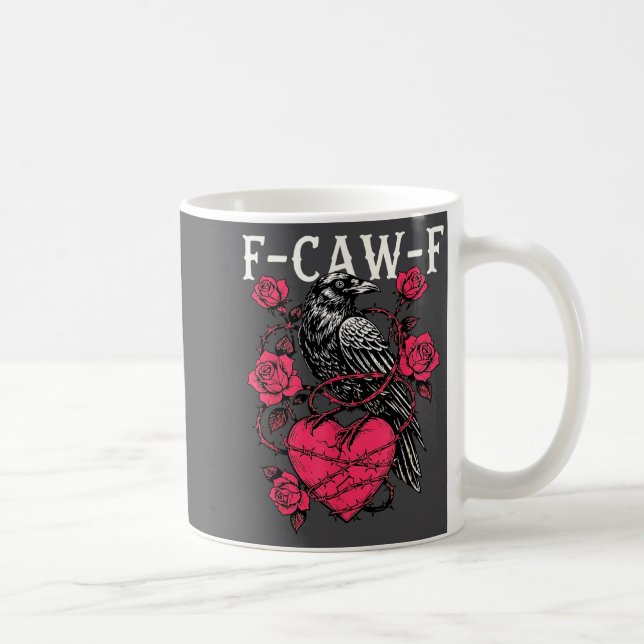 Mug Oiseau noir drôle F-caw-f Anti Saint-Valentin Céli (Droite)