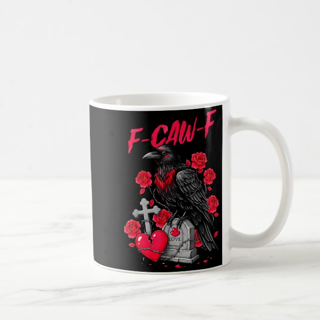 Mug Oiseau noir drôle F-caw-f Anti Saint-Valentin Céli (Droite)