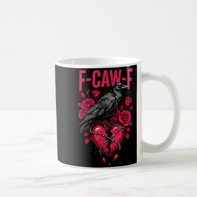 Mug Oiseau noir drôle F-caw-f Anti Saint-Valentin Céli (Droite)