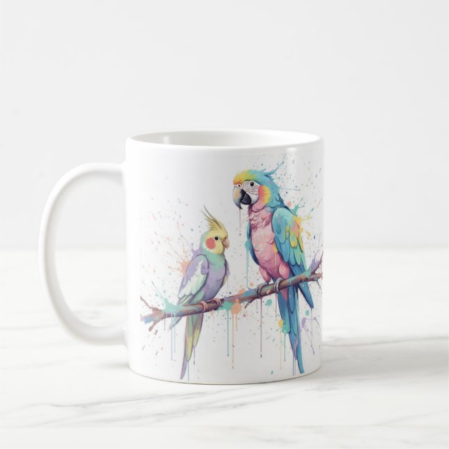 Mug oiseau pastel (Gauche)