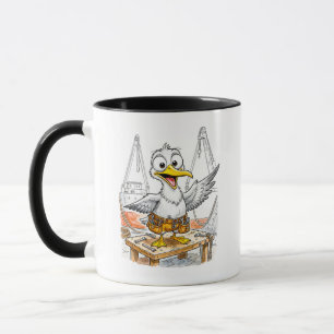Mug Oiseau travailleur du chantier naval comique