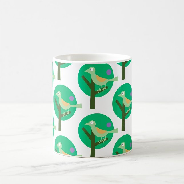Mug Oiseau vert et arbre Motif Nature inspirée (Créateur téléchargé)