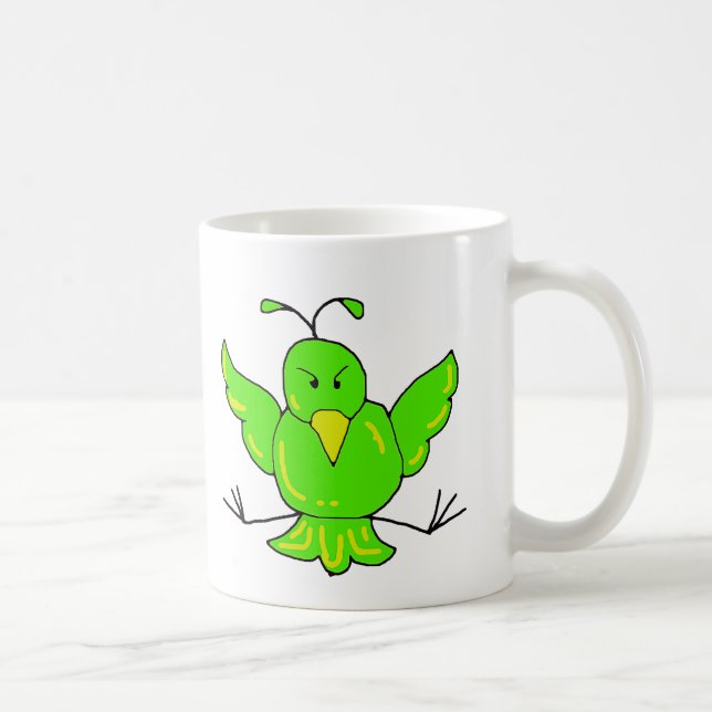 Mug oiseau vert, oiseau vert (Droite)