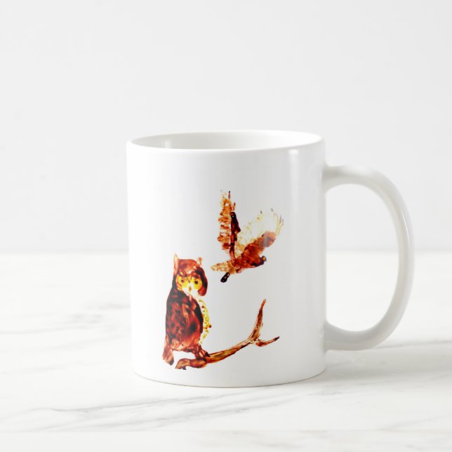 Mug Oiseaux Art Brown Chouette Tawny (Droite)