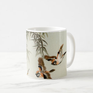 Mug Oiseaux Bambou Asiatique Japonais Vintage