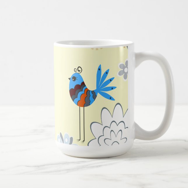 Mug Oiseaux bleus décoratifs modernes (Droite)