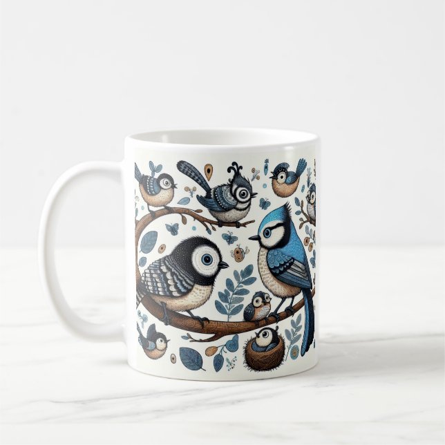 Mug Oiseaux bleus excentriques (Gauche)