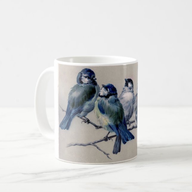 Mug Oiseaux bleus sur une branche par Hector Giacomell (Devant gauche)