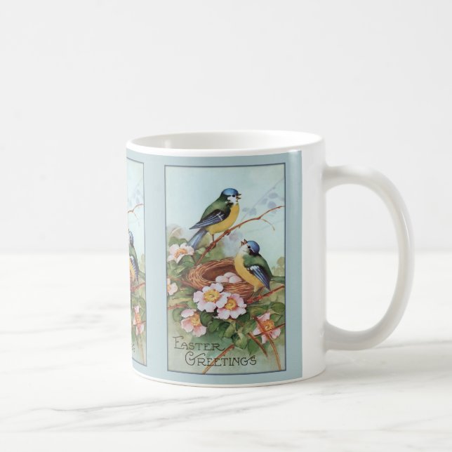 Mug Oiseaux bleus vintages Pâques (Droite)