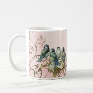 Mug Oiseaux boisés enchantés Dove Swirl Personnalisé