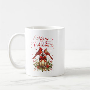 Mug Oiseaux cardinaux à l'aquarelle sur lanterne de No