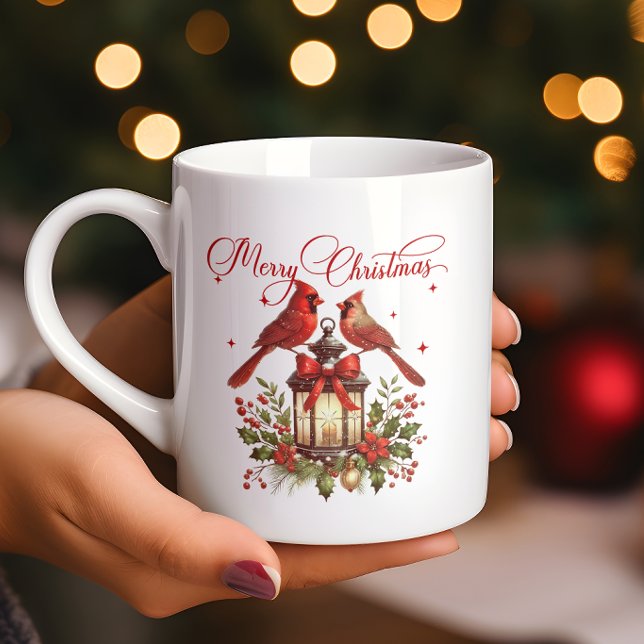 Mug Oiseaux cardinaux à l'aquarelle sur lanterne de No (Créateur téléchargé)