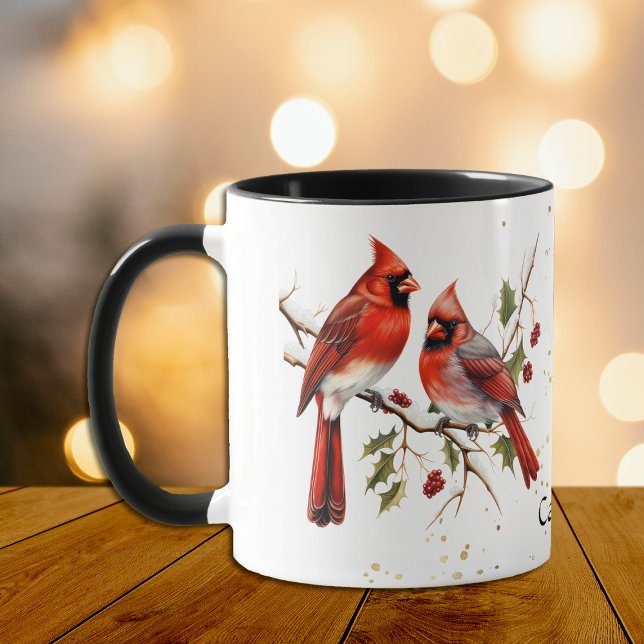 Mug Oiseaux cardinaux des baies rouges (Créateur téléchargé)